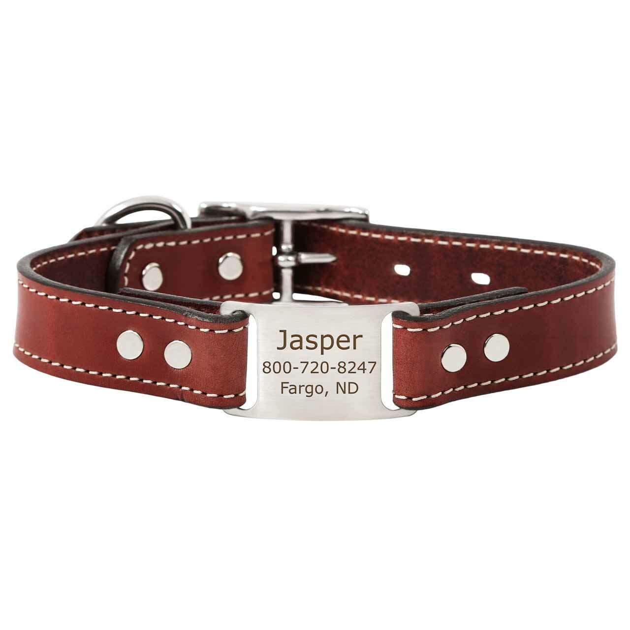 Leather ScruffTag Collar