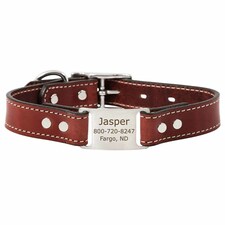 Leather ScruffTag Collar