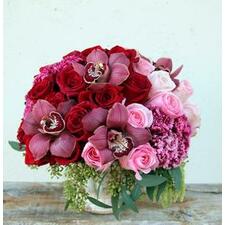 Red and Pink Roses and Orchids