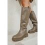 Knee-high Boots - Dark taupe - Ladies 