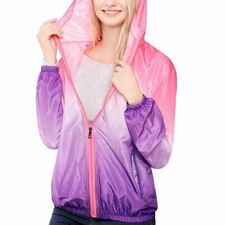 Wholesale Windbreaker Mauve Ladies Jacket