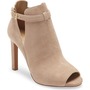 MICHAEL MICHAEL KORS Lawson Open Toe Bootie, Main, color, DARK CAMEL SUEDE