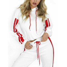 Wholesale Red and White Microfiber Tracksuit