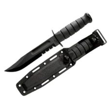 Ka-bar Knives 1214 USMC Fighter Part Serrated Fixed Blade Knife with Kydex Sheath