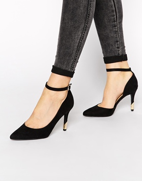 Image 1 of New Look Silence Gold Detail Heeled Shoes