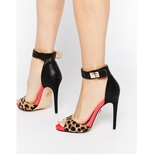 Image 1 of Lipsy Clara Leopard Print Barely There Heeled Sandals
