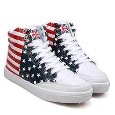 Trendy Men's Board Shoes With Stripe and Star Design