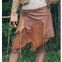 Antique Tan Leather Belt Skirt