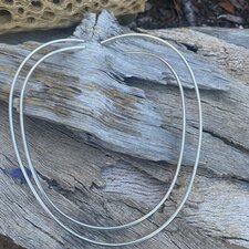AC-0110    16" or 18" Flexible Sterling Silver Oval Choker