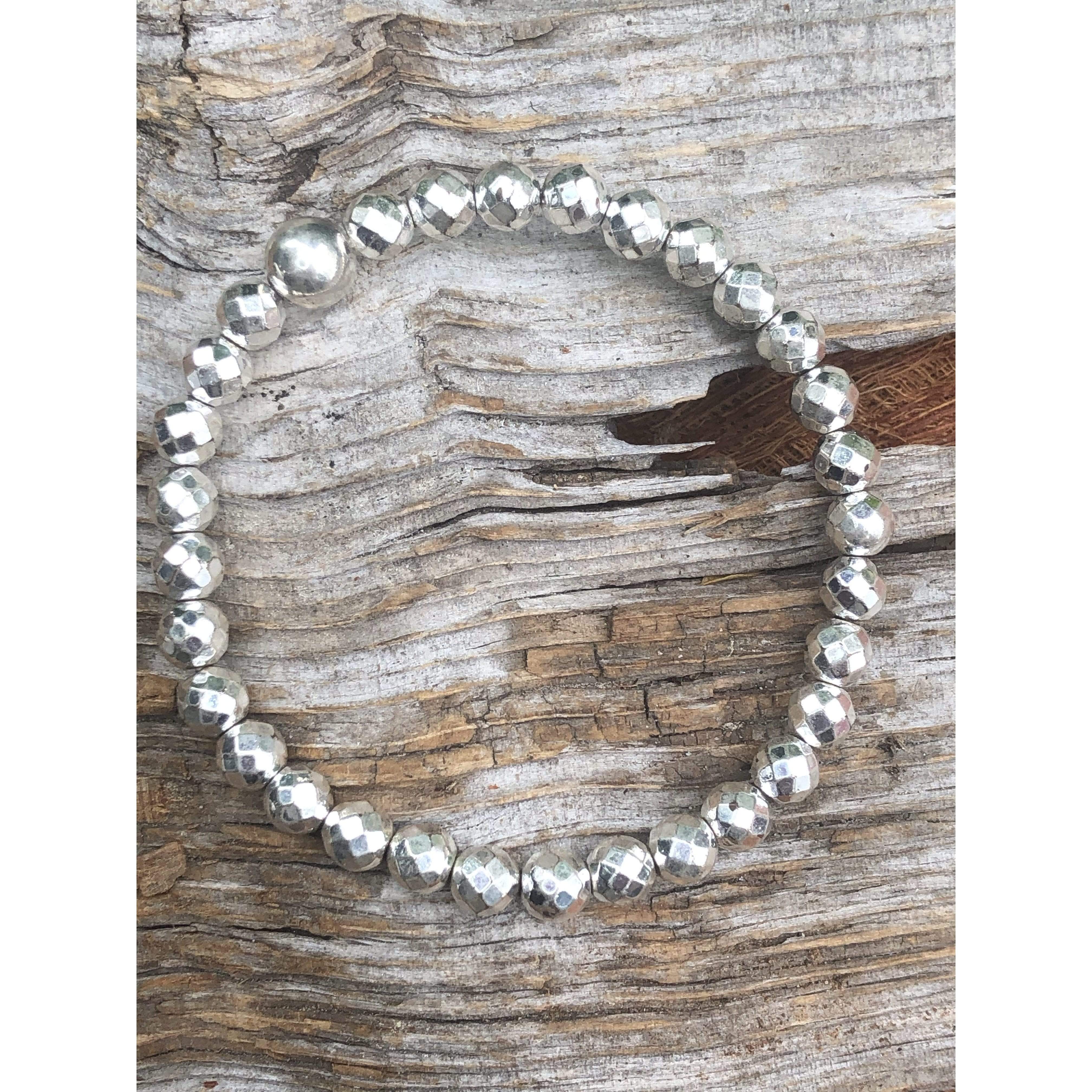 SB0175 - Silver Hematite Sterling Bracelet