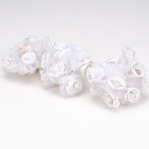 White - Satin Rose Buds - O...