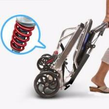 Stable driving aluminum alloy wheelchair lightweight compact walking stick for elderly folding portable mobility trolley