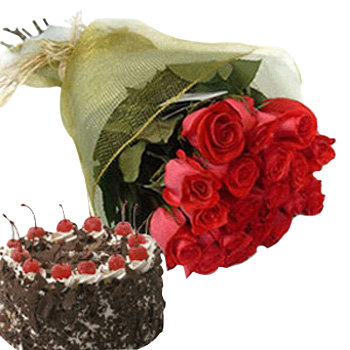 Send 12 Red roses with 500g...