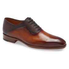 Hugh Water Resistant Plain Toe Oxford, Main, color, CUERO/ MIDBROWN