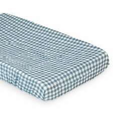 Muslin Changing Pad Cover, Navy Gingham