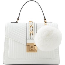 ALDO Jerilini Channel Quilted Satchel, Main, color, OTHER WHITE