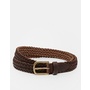 Image 1 of ASOS Skinny Leather Plaited Belt In Brown