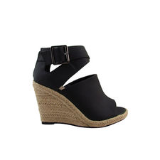 The Gins Espadrille Wedge in Black