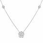 Deutsch Signature Milgrain Bezel Diamond Flower and 2 Milgrain Bezel Diamonds Necklace