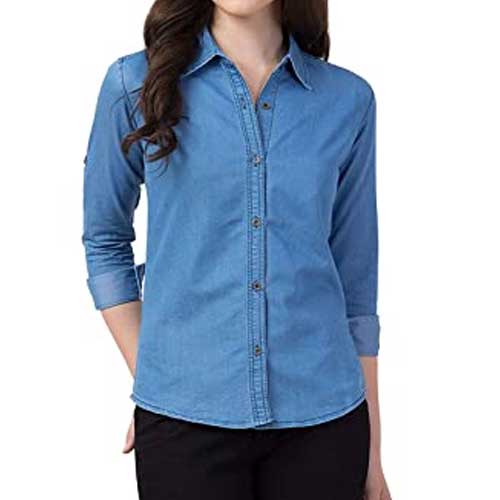 Womens blue denim shirt