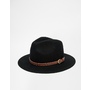 Image 1 of ASOS Fedora Hat In Black With Wide Brim And Faux Leather Trim