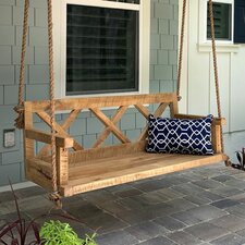 Porch Swing With Farmhouse Details  X Back  Outdoor Furniture