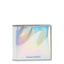 ALEXANDER MCQUEEN Holographic Bifold Wallet, Main, color, SILVER