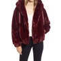 HALOGEN® Women's Hooded Faux Fur Jacket, Main, color, RED SYRAH