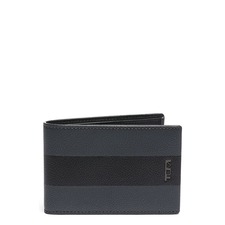 TUMI Delta ID Lock Shielded Slim Single Billfold, Main, color, GREY/ BLACK STRIPE