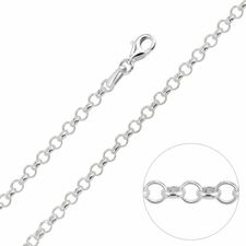 Sterling Silver 2mm Belcher Rolo Chain Necklace