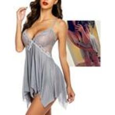 Lace Babydoll Lingerie - Grey - Medium