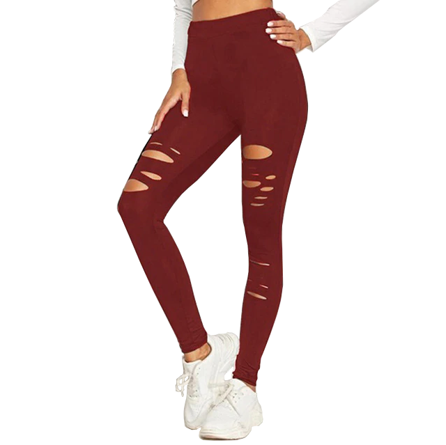 Chrideo - Best High Waisted Slimming Leggings in Red Color - USA