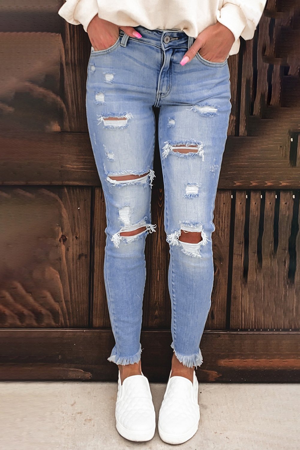 Washed Ripped Jeans