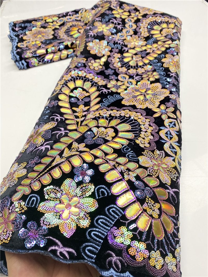 Velvet Lace Fabric African ...