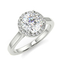 Round Single Halo Diamond Ring