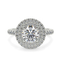 Round Double Halo with Shoulder Diamond Ring