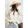 Adia Stand Collar Ruffle Bl...