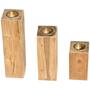 Recycled Teak Wood Candleholder, set of 3