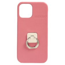 AMBUSH Bunker Ring iPhone 12 Pro Leather Case, Main, color, SHOCKING PINK