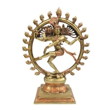 Tansha Quo Nataraj Figurine, Handcrafted Brass, 14″