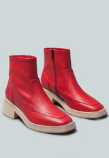 PALTROW Zip-up Red Ankle Bo...