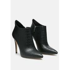 LOLITA Woven Texture Stiletto Boot in Black