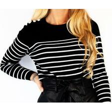Poppy Striped Military Style Knit