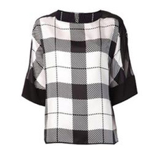 Elegant Black &amp; White Checked Top