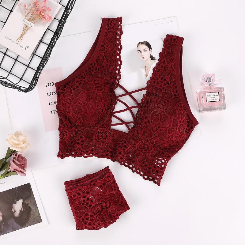Women Bra Set Sexy Wireless...