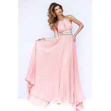 Chiffon Floor-Length Pink Elegant Long Prom Dresses UK