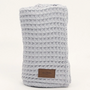 Organic Cotton Waffle Knit Baby Blanket, Light Grey