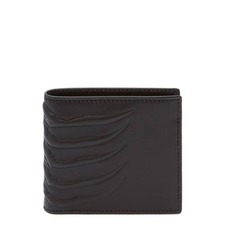 ALEXANDER MCQUEEN Rib Cage Leather Bifold Wallet, Main, color, BLACK