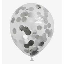 Amscan Confetti Silver Latex Balloons