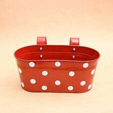 double hook dotted Oval railing planters (Red) 